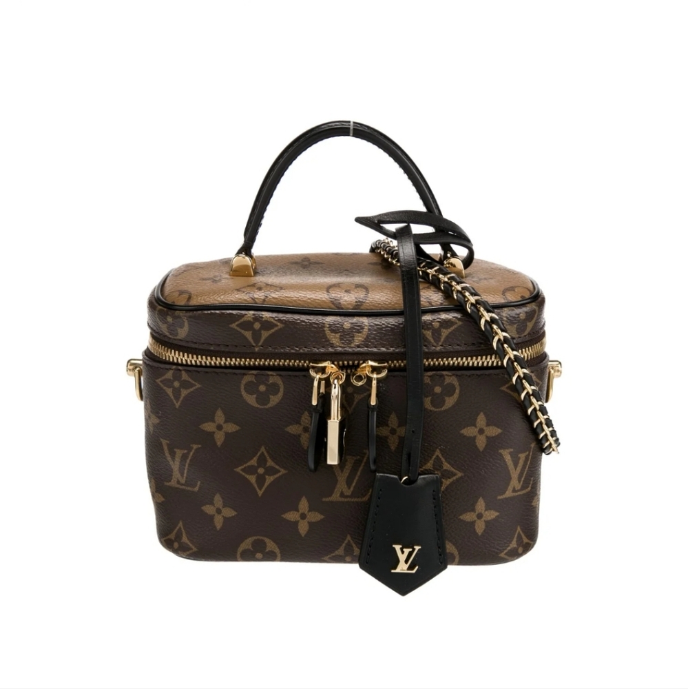 Louis Vuitton Monogram Cosmetic Case in Brown and Gold